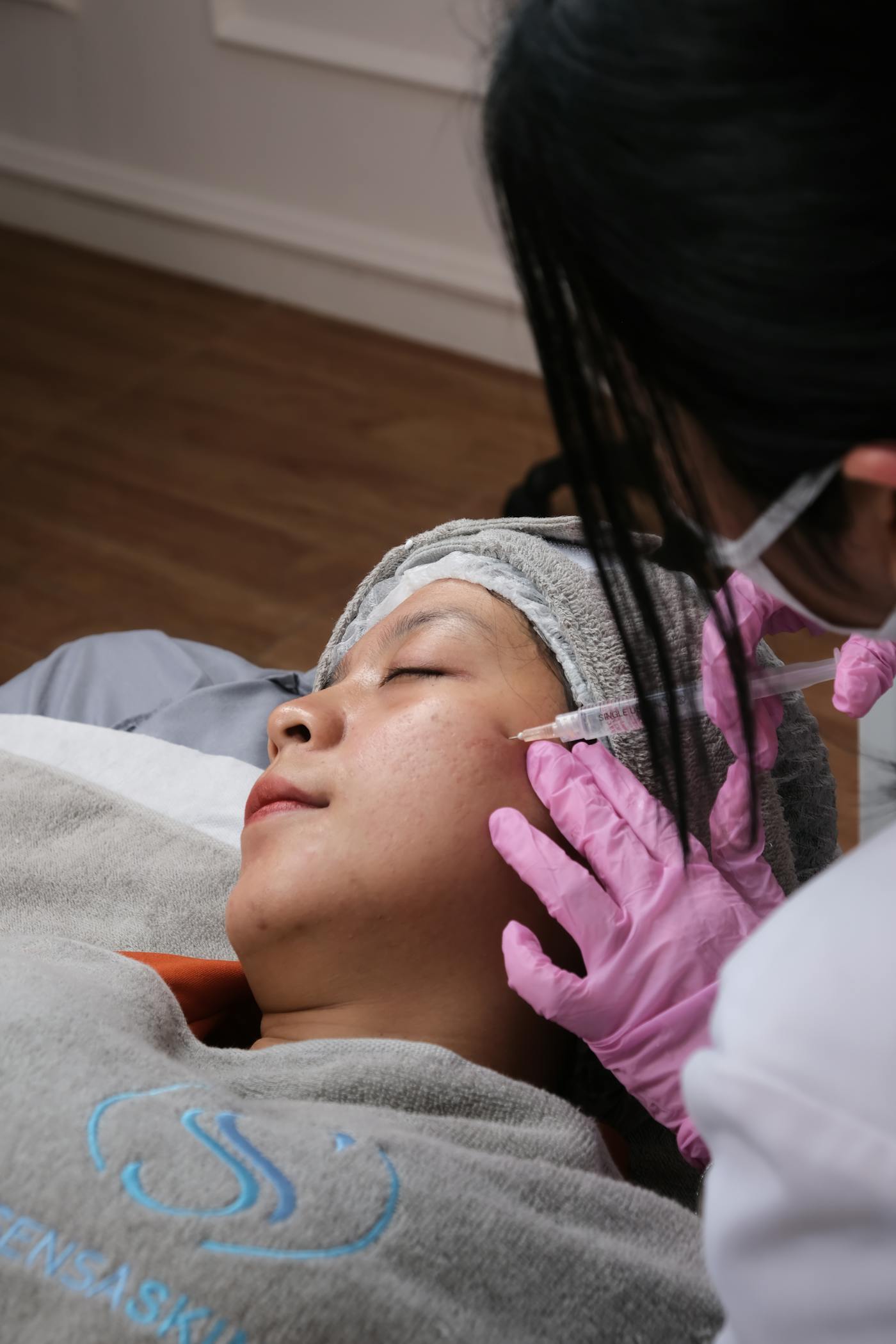 Modern aesthetic dermatology clinic room